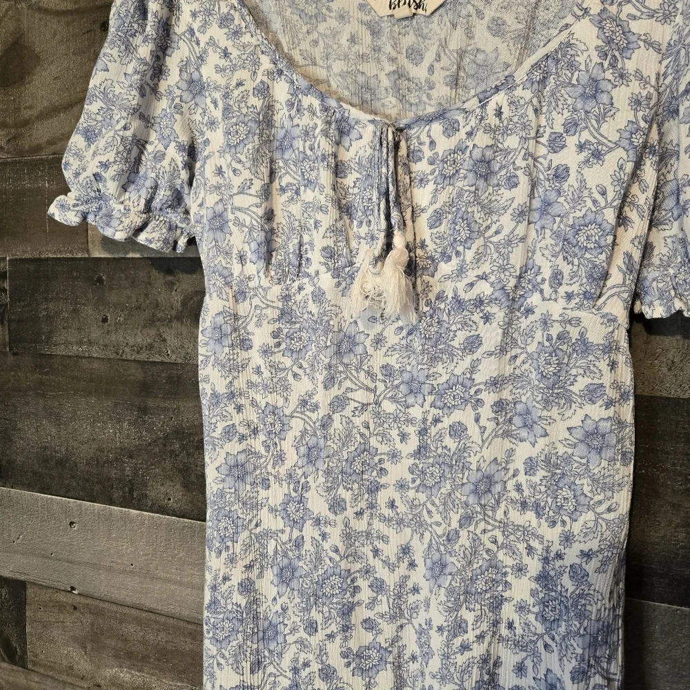 Light Blue Floral Midi Dress